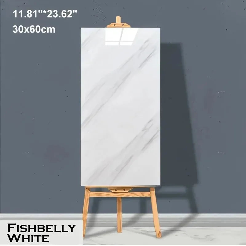 10–20pcs Marble PVC Floor Tiles – 30x60cm Self-Adhesive, Waterproof Peel & Stick Wall Stickers for Kitchen, Bathroom & Home Décor