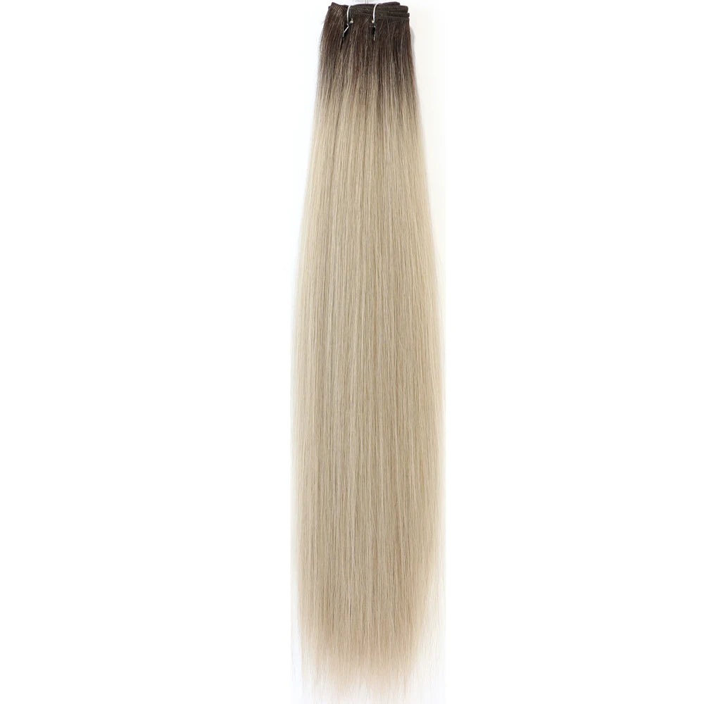 Bone Straight Hair Bundles – Synthetic Yaki Straight Extensions, Full-End Long Ponytail Weaving for Women