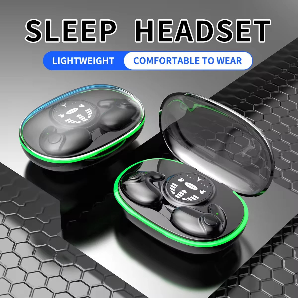MD558B Bluetooth Sleeping Earphones β Wireless 5.3 Earphones with Microphone & Smart Touchscreen