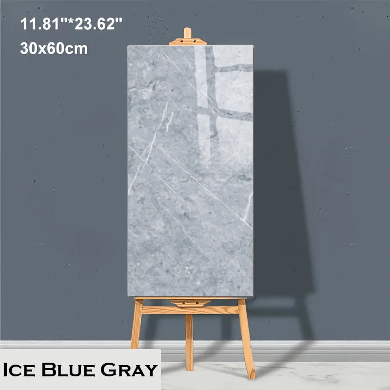 10–20pcs Marble PVC Floor Tiles – 30x60cm Self-Adhesive, Waterproof Peel & Stick Wall Stickers for Kitchen, Bathroom & Home Décor