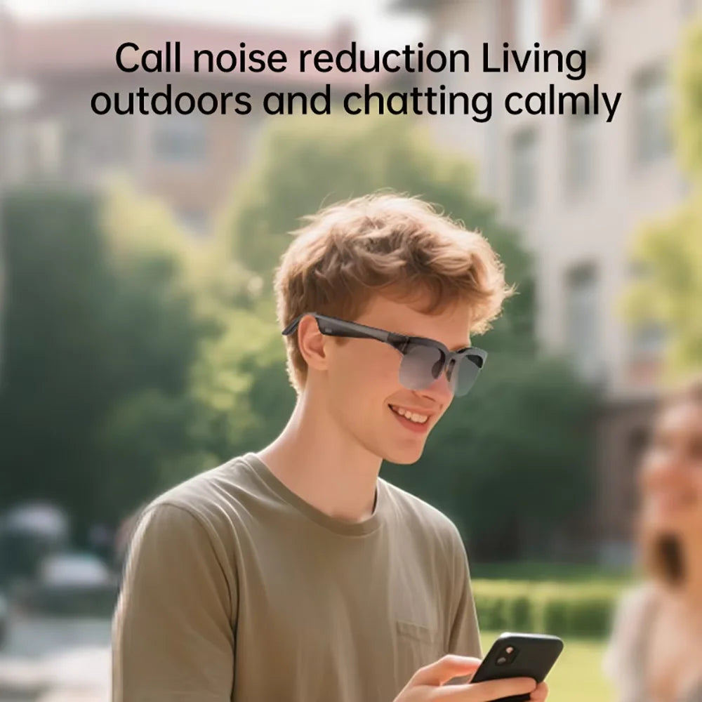 Smart Bluetooth Sunglasses – Built-in Headphones for Calls & Music, Ear Hook Earbuds for Sports & Driving