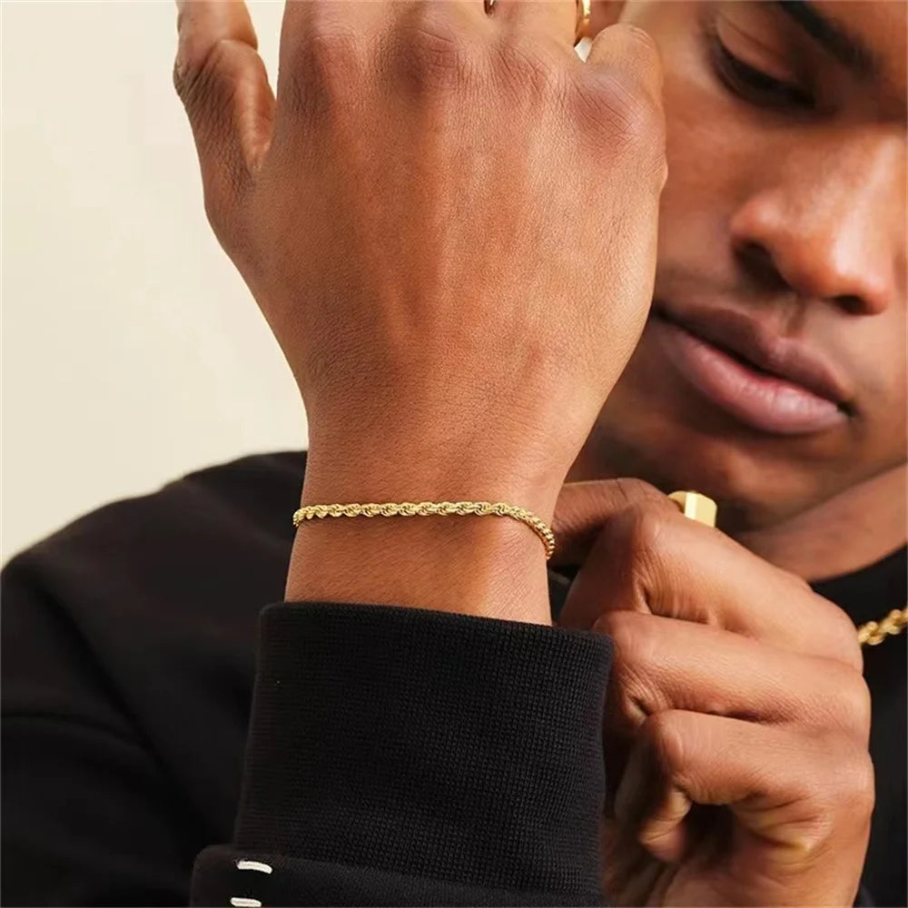 Twist Chain Bracelet β Retro Gold Fashion Jewelry for Men & Women