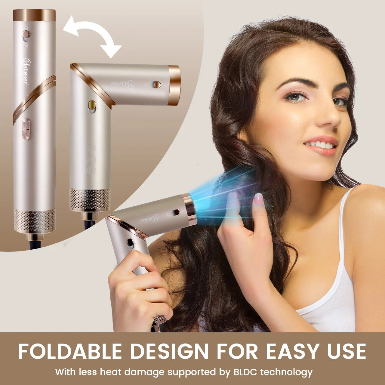 Hatteker 5-in-1 Hair Dryer & Styler β High-Speed 38,000 RPM Multi Hot Air Brush with Auto-Wrap Curlers