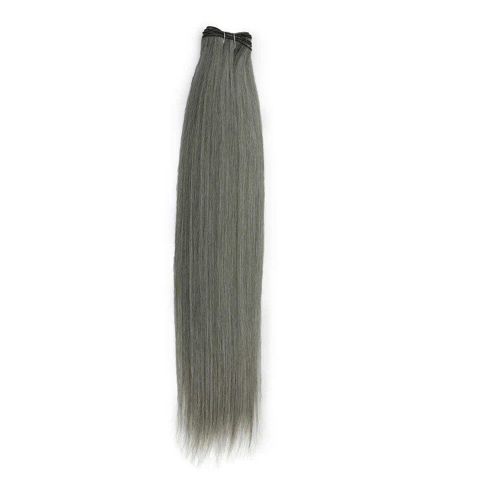 Bone Straight Hair Bundles – Synthetic Yaki Straight Extensions, Full-End Long Ponytail Weaving for Women
