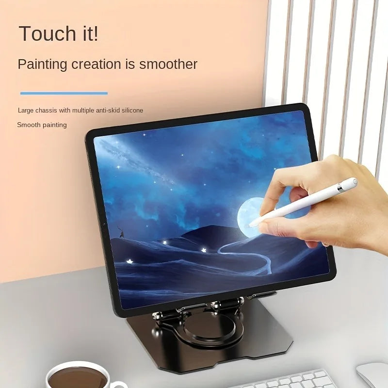 360° Rotatable Tablet Stand – Adjustable Foldable Desktop Holder for 4.7–12" iPad Pro/Air/Mini, Tablets & Laptops