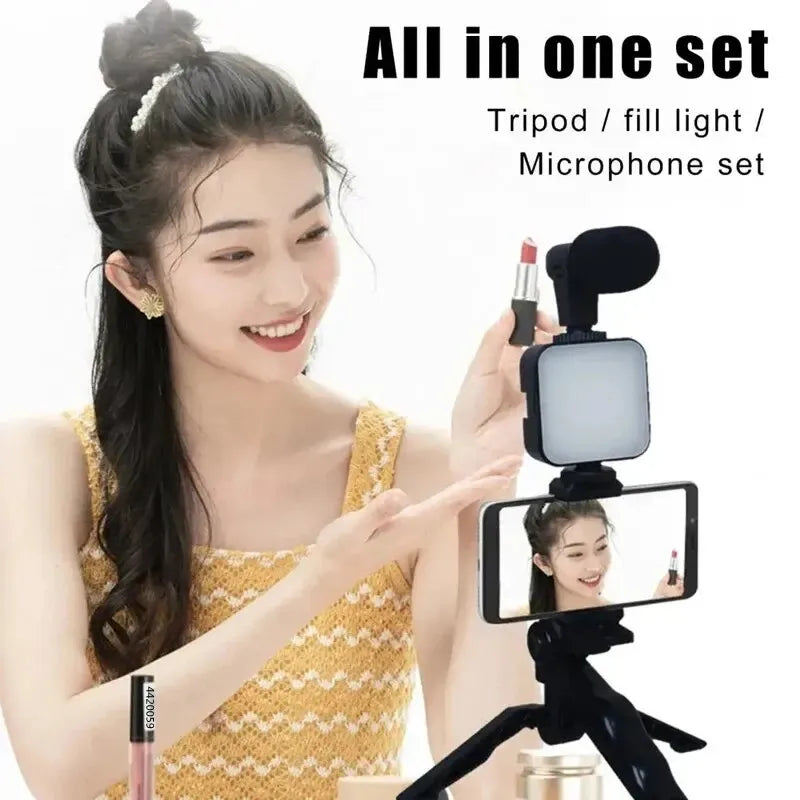 Phone Vlogging Kit with Tripod, LED Light & Mic β Starter Pack for TikTok, YouTube, Live Streaming & Content Creation