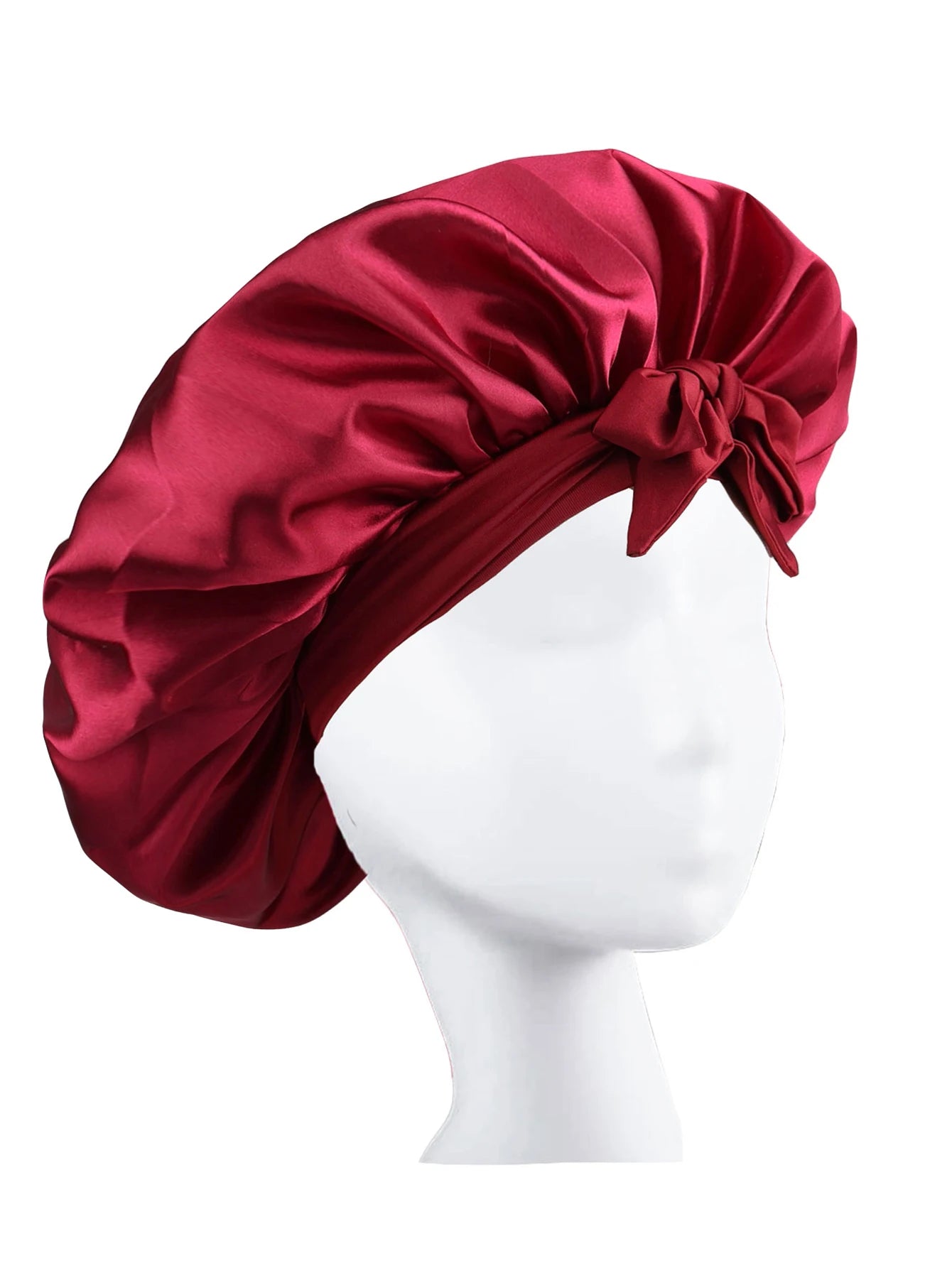 Satin Sleep Bonnet – Adjustable Silk Hair Bonnet with Tie Band for Women & Men, Nighttime Hair Protection
