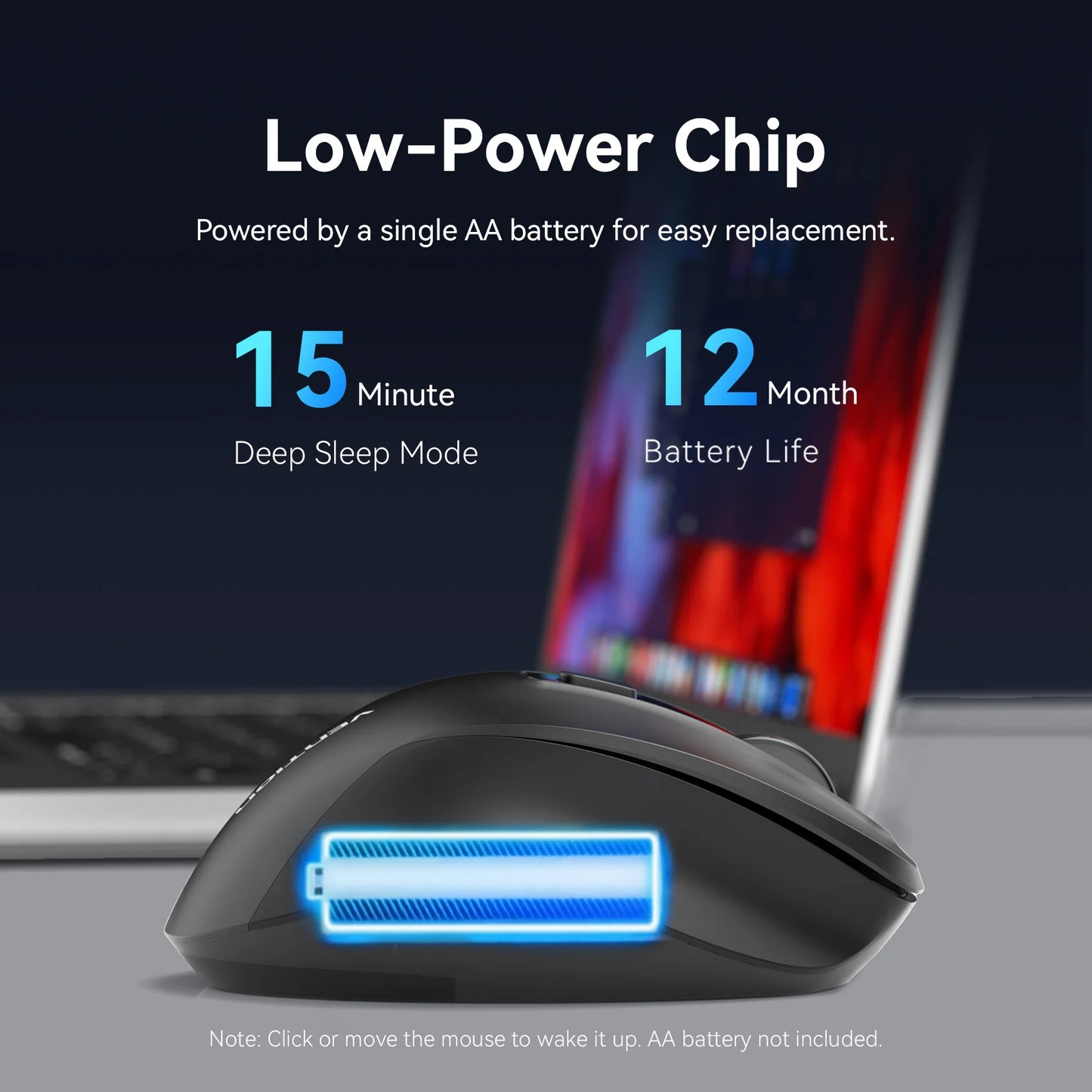 Vention Wireless Mouse – Bluetooth 5.1 & 2.4G Dual-Mode, 4000 DPI, 6-Button Ergonomic Mouse for MacBook, Laptop, Tablet & PC