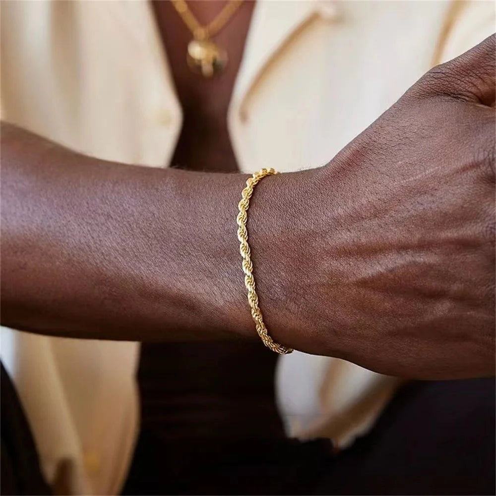 Twist Chain Bracelet β Retro Gold Fashion Jewelry for Men & Women