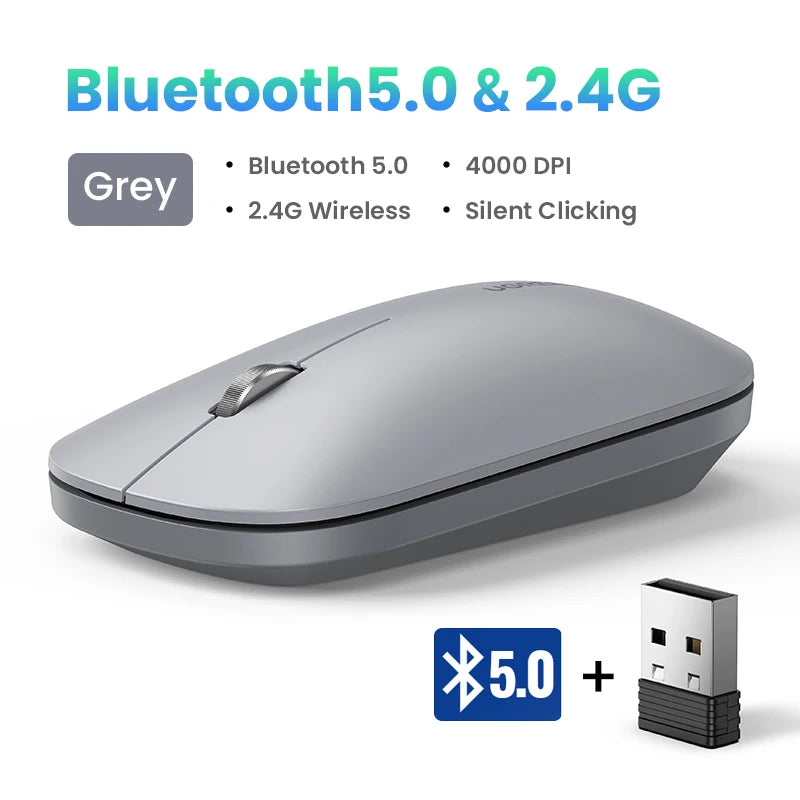 UGREEN Wireless Mouse – 4000 DPI, Silent Click 40dB, 2.4G Mouse for MacBook Pro M1/M2, iPad, Laptop & PC