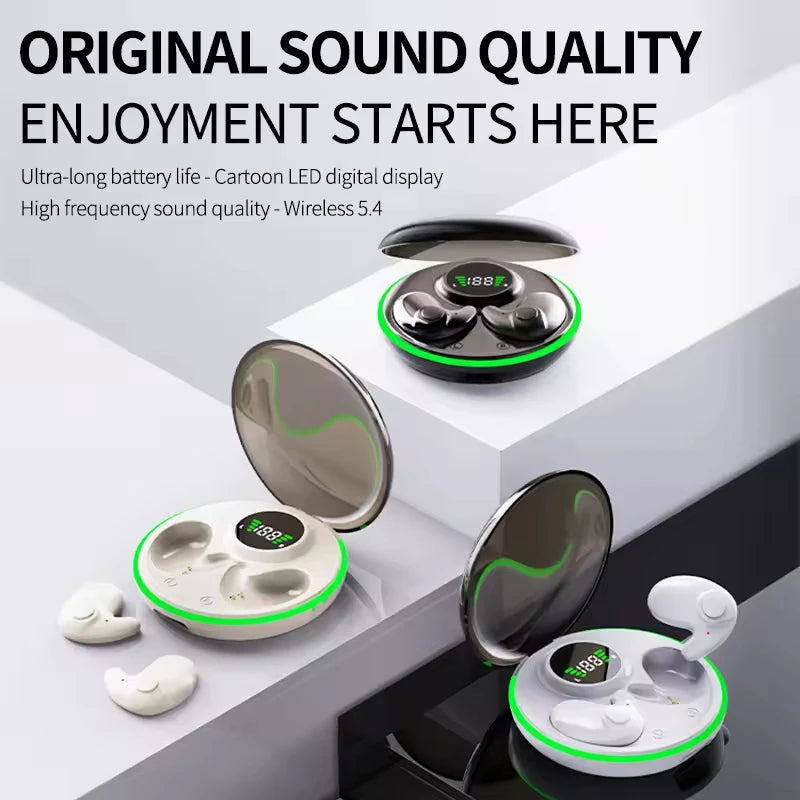 MD558B Bluetooth Sleeping Earphones β Wireless 5.3 Earphones with Microphone & Smart Touchscreen