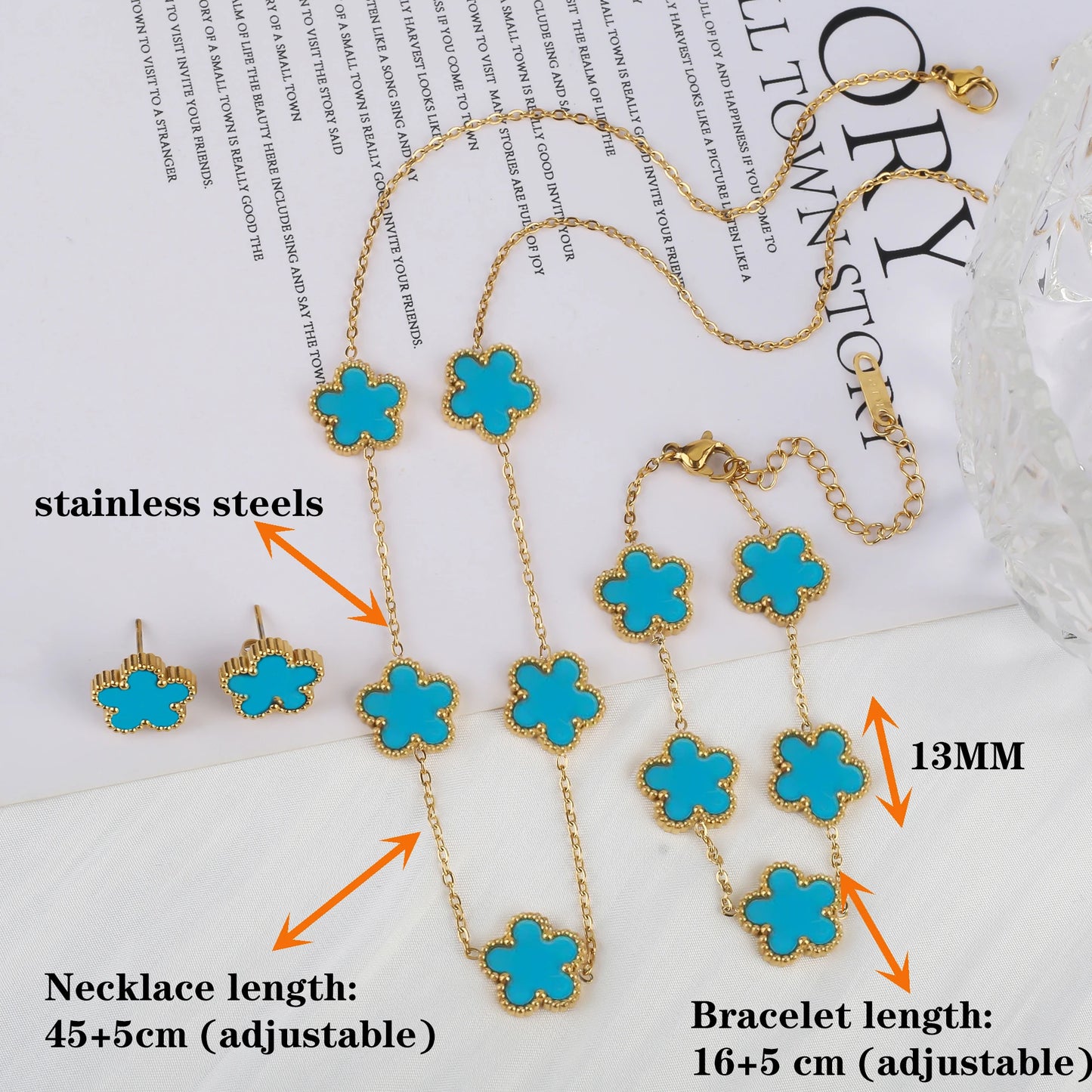 Classic Luxury Stainless Steel Bracelet β Adjustable Five-Flower Clover Design for Women, Fashion Jewelry