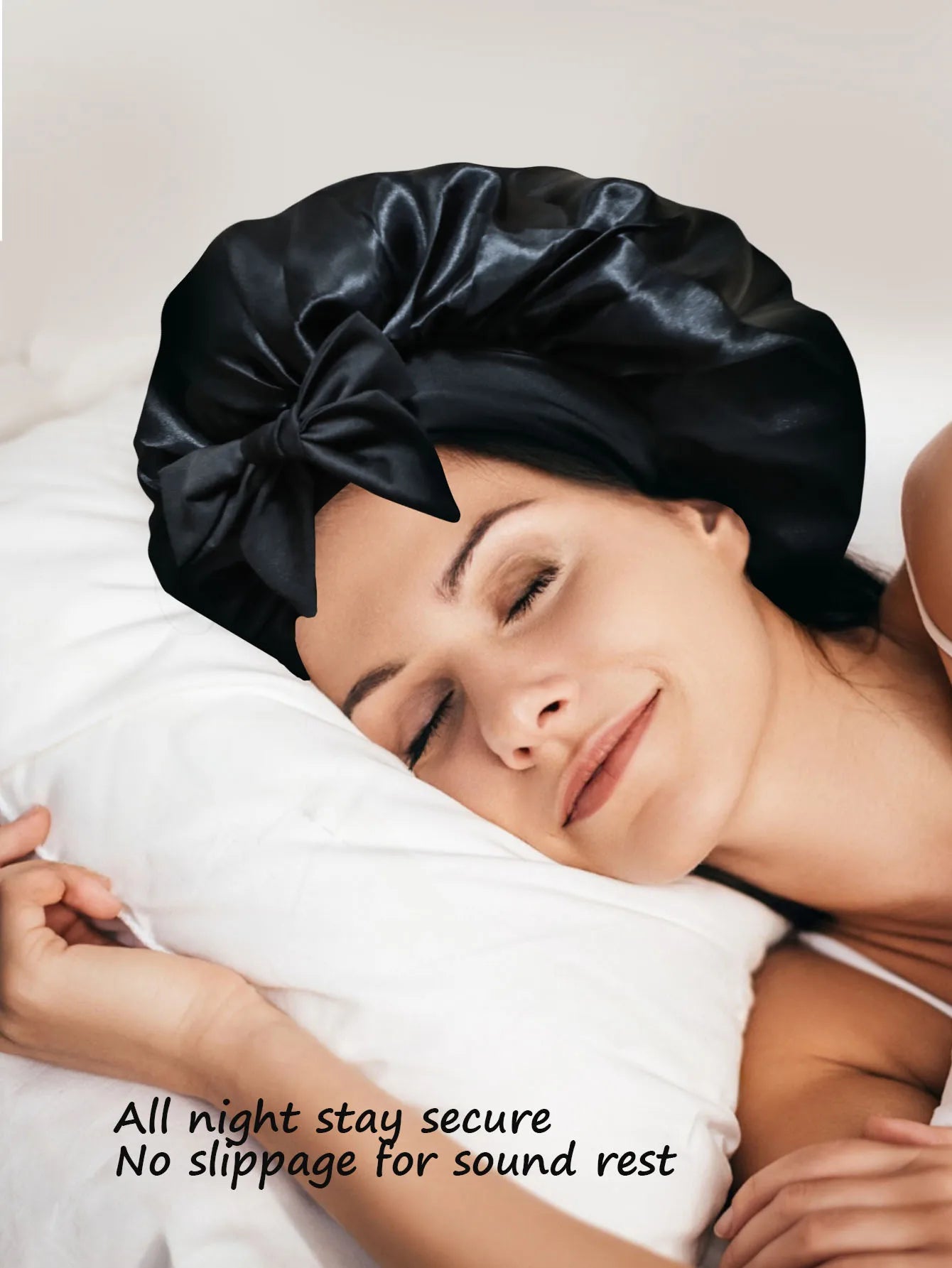 Satin Sleep Bonnet – Adjustable Silk Hair Bonnet with Tie Band for Women & Men, Nighttime Hair Protection