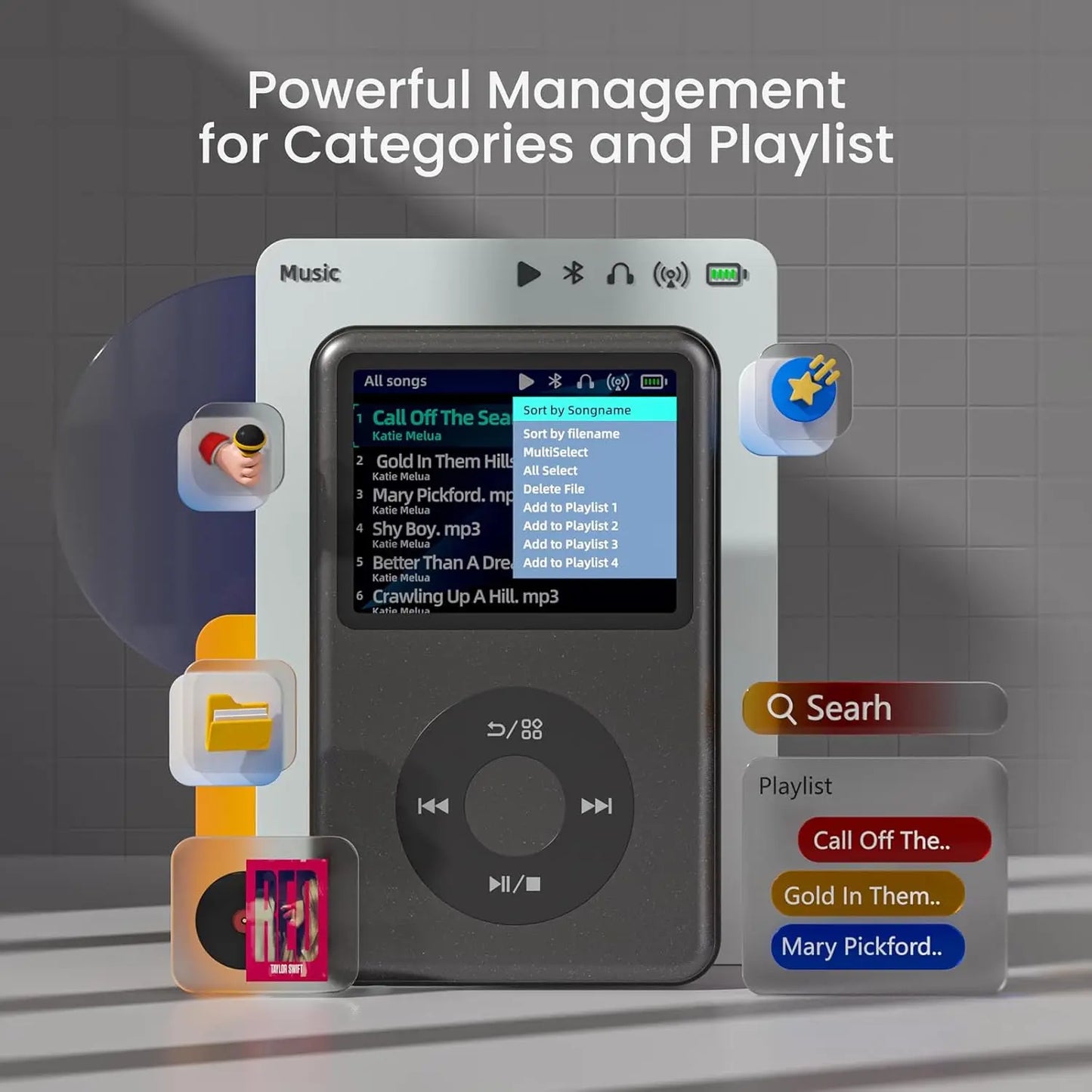 iPod Classic 128GB MP3 Music Player β HiFi Bluetooth Audio Player with FM Radio, Video Playback & Built-in Speaker