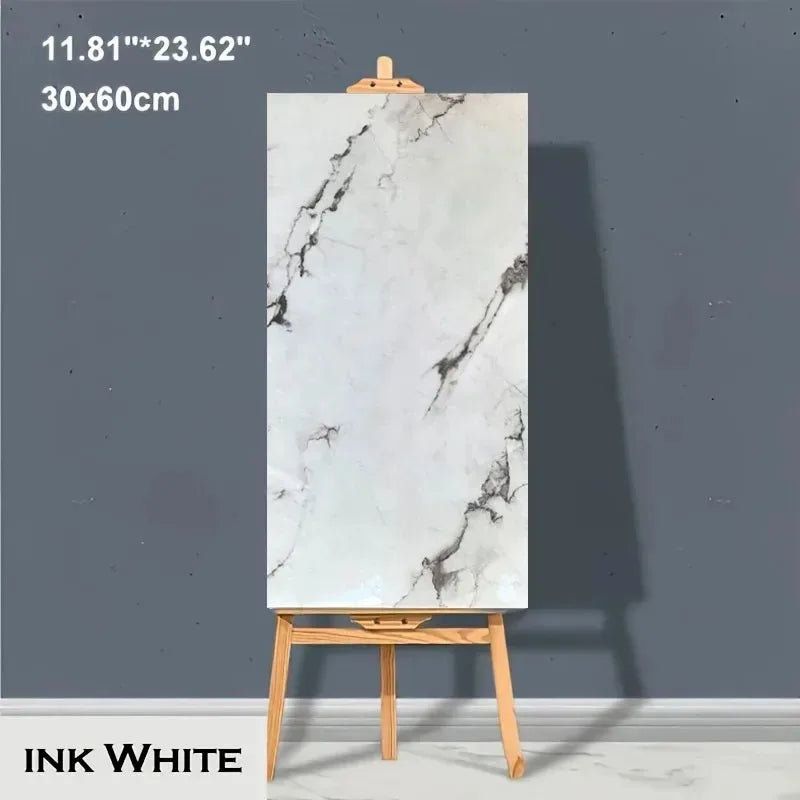 10–20pcs Marble PVC Floor Tiles – 30x60cm Self-Adhesive, Waterproof Peel & Stick Wall Stickers for Kitchen, Bathroom & Home Décor
