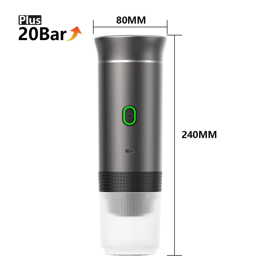 Wireless Portable Espresso Machine – 3-in-1 Coffee Maker for Car, Home & Camping, Compatible with Capsules & Powder