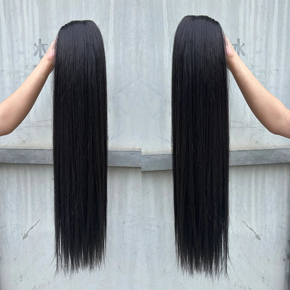 Bone Straight Hair Bundles – Synthetic Yaki Straight Extensions, Full-End Long Ponytail Weaving for Women