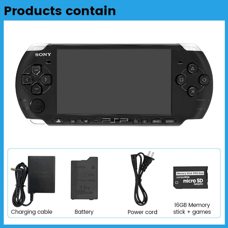 Sony PSP 3000 Handheld Game Console – Reconditioned, Preloaded Games, No UMD Function