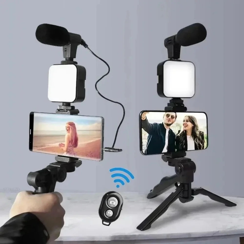 Phone Vlogging Kit with Tripod, LED Light & Mic β Starter Pack for TikTok, YouTube, Live Streaming & Content Creation