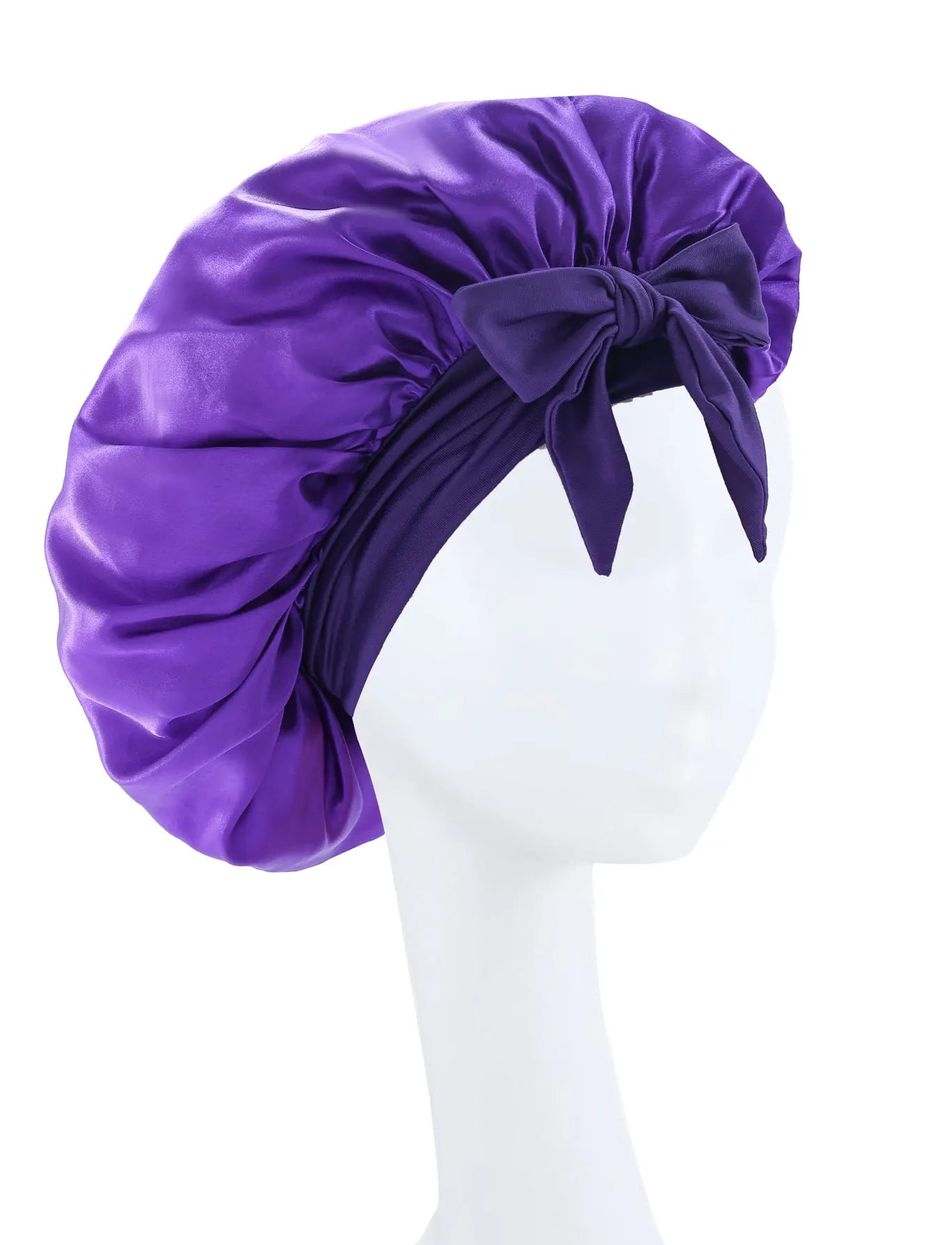 Satin Sleep Bonnet – Adjustable Silk Hair Bonnet with Tie Band for Women & Men, Nighttime Hair Protection