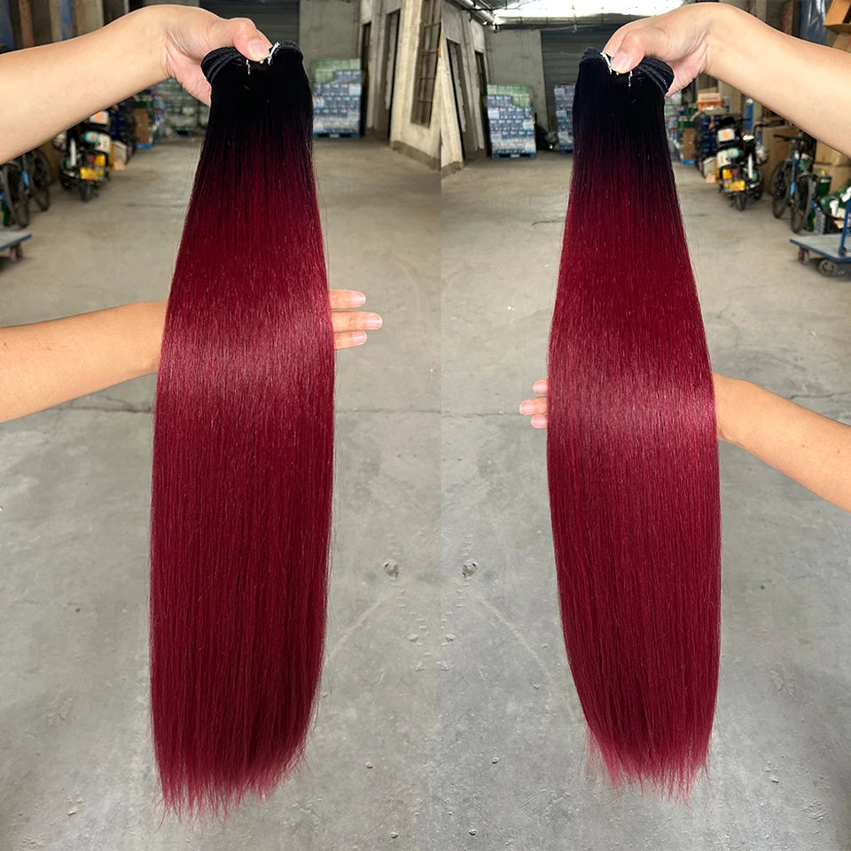Bone Straight Hair Bundles – Synthetic Yaki Straight Extensions, Full-End Long Ponytail Weaving for Women
