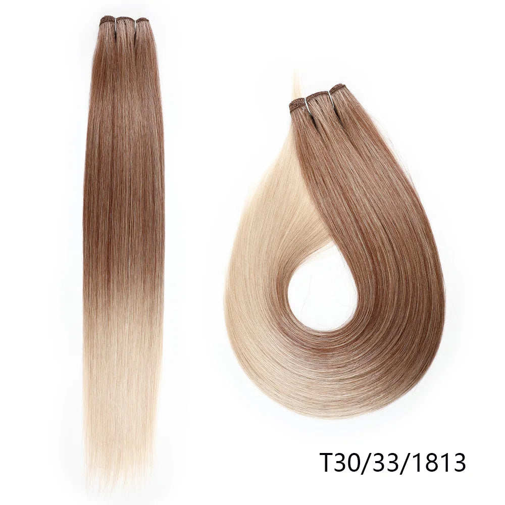 Bone Straight Hair Bundles – Synthetic Yaki Straight Extensions, Full-End Long Ponytail Weaving for Women