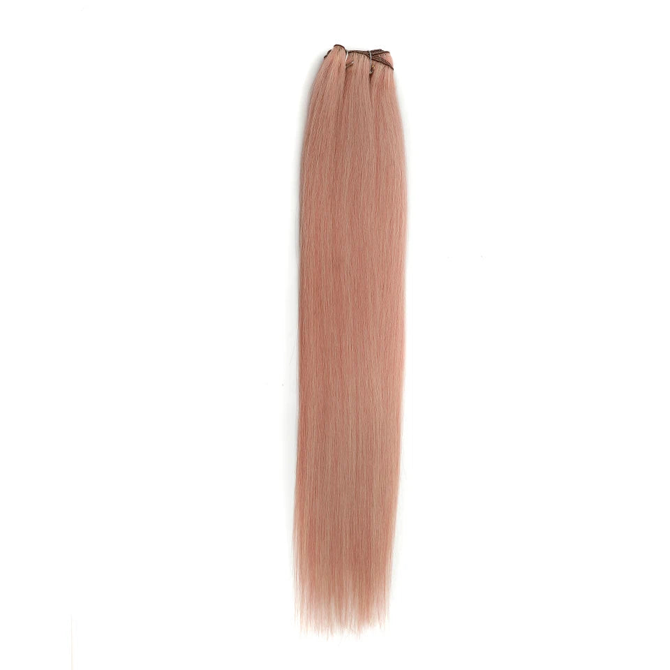 Bone Straight Hair Bundles – Synthetic Yaki Straight Extensions, Full-End Long Ponytail Weaving for Women
