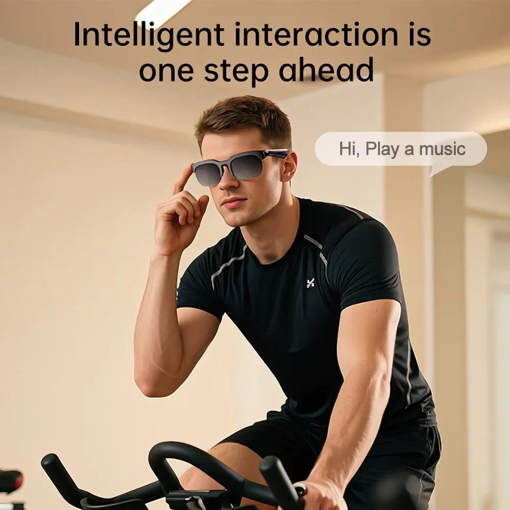 Smart Bluetooth Sunglasses – Built-in Headphones for Calls & Music, Ear Hook Earbuds for Sports & Driving