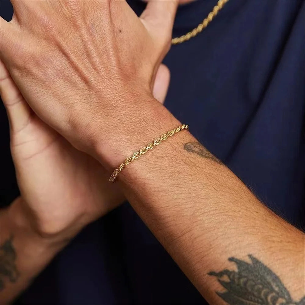 Twist Chain Bracelet β Retro Gold Fashion Jewelry for Men & Women