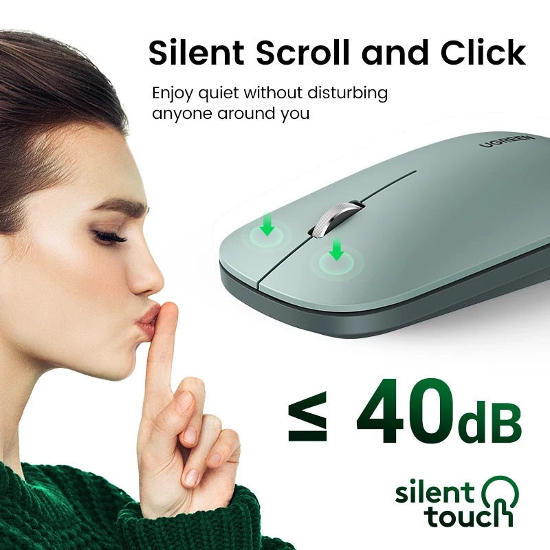UGREEN Wireless Mouse – 4000 DPI, Silent Click 40dB, 2.4G Mouse for MacBook Pro M1/M2, iPad, Laptop & PC