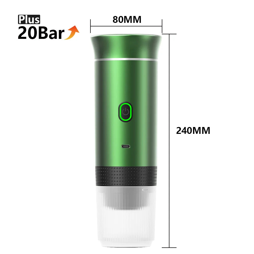 Wireless Portable Espresso Machine – 3-in-1 Coffee Maker for Car, Home & Camping, Compatible with Capsules & Powder