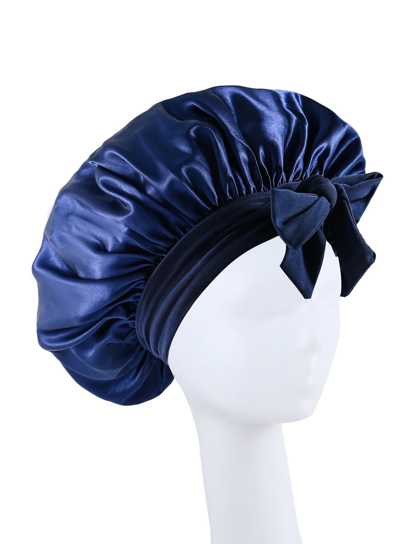 Satin Sleep Bonnet – Adjustable Silk Hair Bonnet with Tie Band for Women & Men, Nighttime Hair Protection