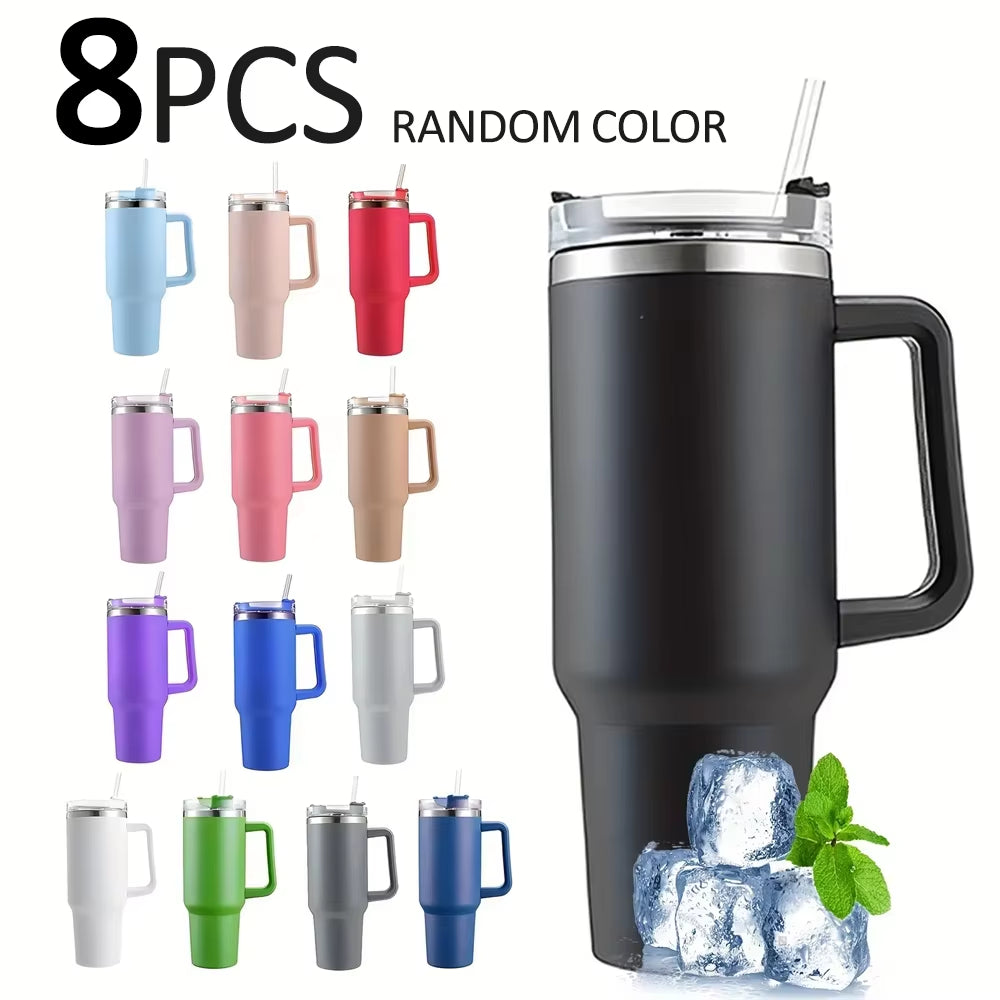 Stainless Steel Vacuum Tumbler 40oz – Travel Coffee Mug with Handle, Insulated Water Bottle & Outdoor Cup