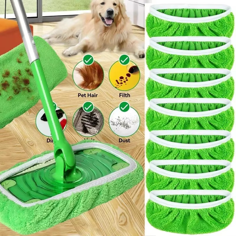 Reusable Microfiber Mop Pads: Wet & Dry Cleaning Cloths for Sweeper