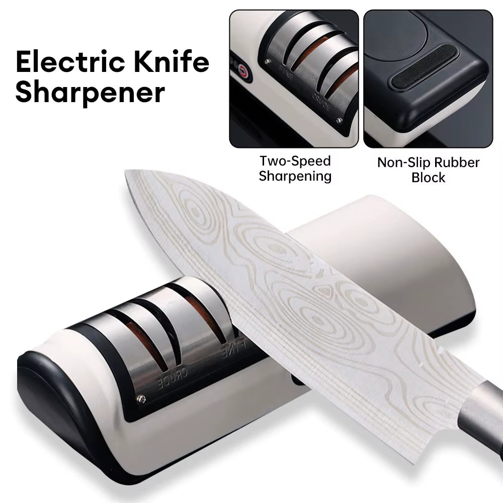 Rechargeable Electric Knife Sharpener: Automatic, Adjustable, and Quick Sharpening for Knives and Scissors