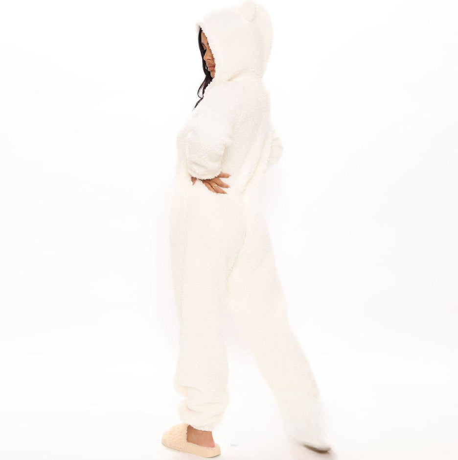 Women's Autumn and Winter Plush One-Piece Pajamas