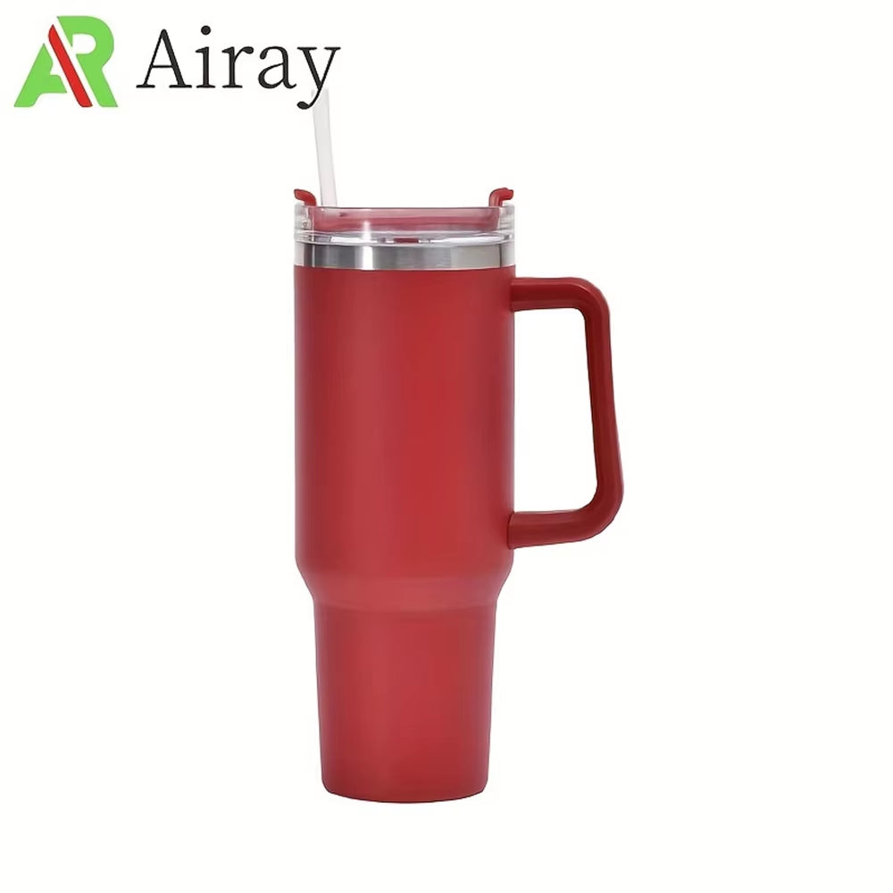 Stainless Steel Vacuum Tumbler 40oz – Travel Coffee Mug with Handle, Insulated Water Bottle & Outdoor Cup