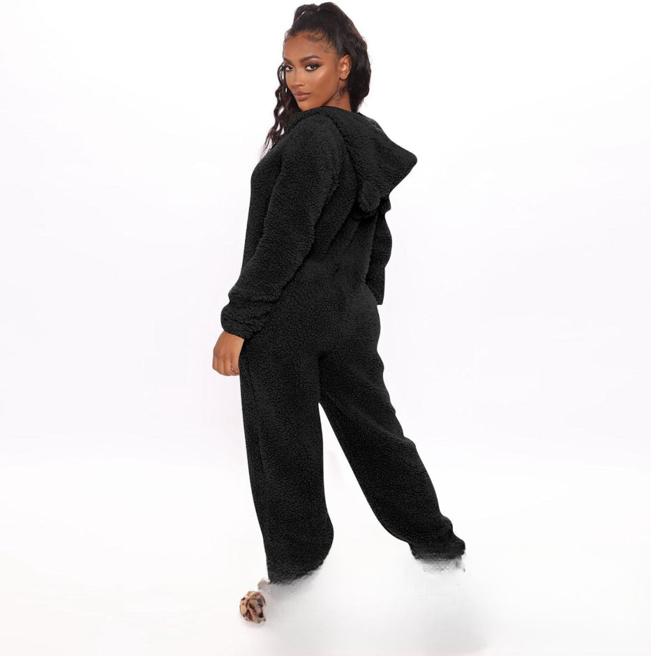 Women's Autumn and Winter Plush One-Piece Pajamas