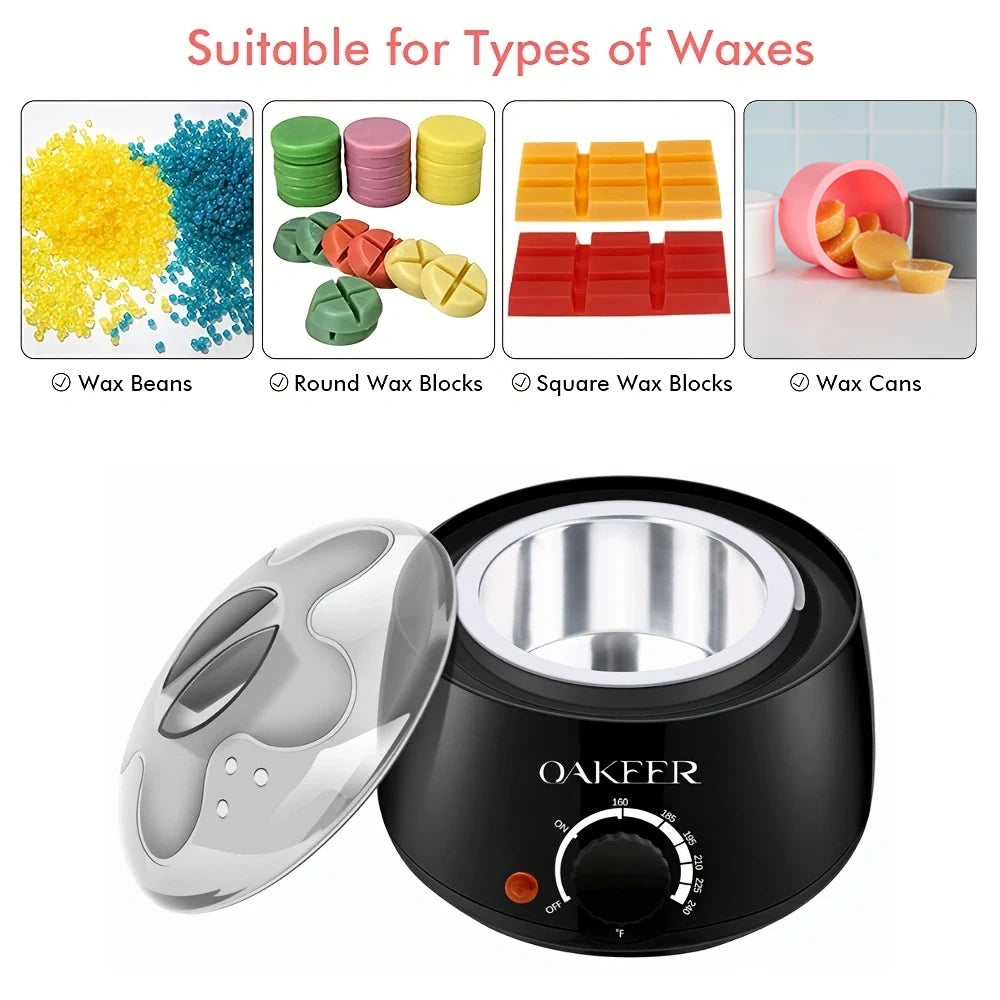 Black Wax Melting Machine and 200g Wax Beans Set: Hair Removal and Wax Therapy
