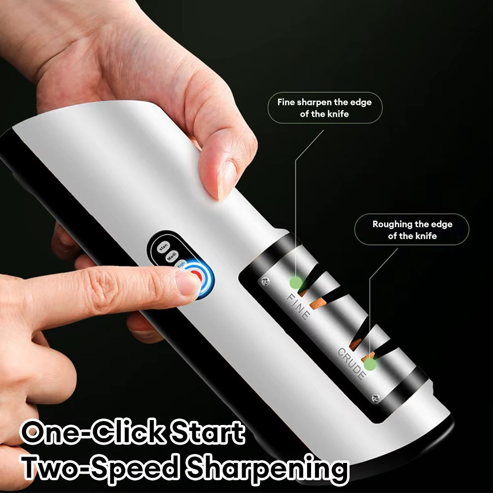 Rechargeable Electric Knife Sharpener: Automatic, Adjustable, and Quick Sharpening for Knives and Scissors