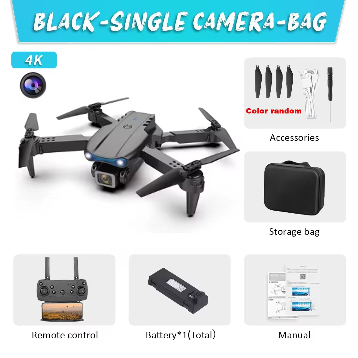 E99 Pro 4K HD Drone – Dual Camera WiFi FPV Quadcopter with Obstacle Avoidance & Aerial Photography