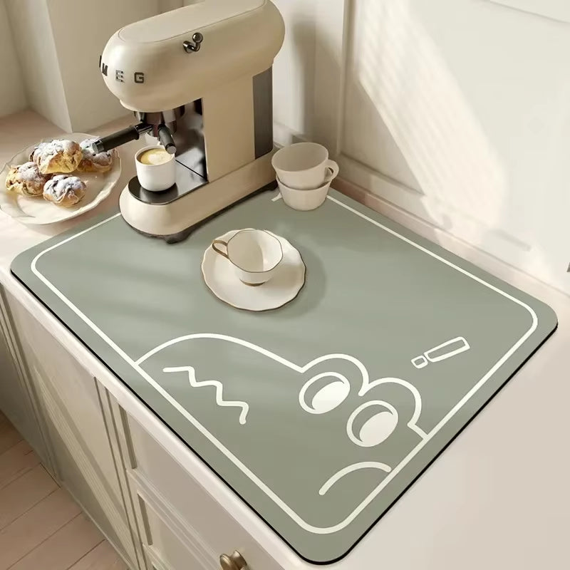 Diatomite Bar Placemat: Quick-Drying, Absorbent, and Non-Slip Dish Drainer Mat for Kitchen Counter