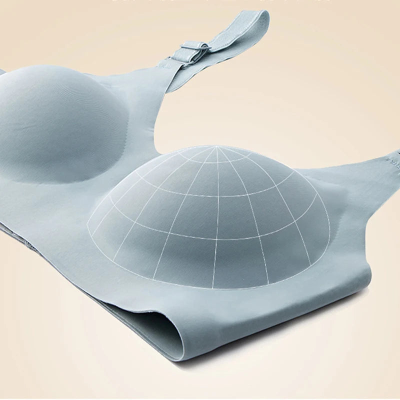 Women Seamless Bras Thin Style Comfortable Lingerie Deep V Gather