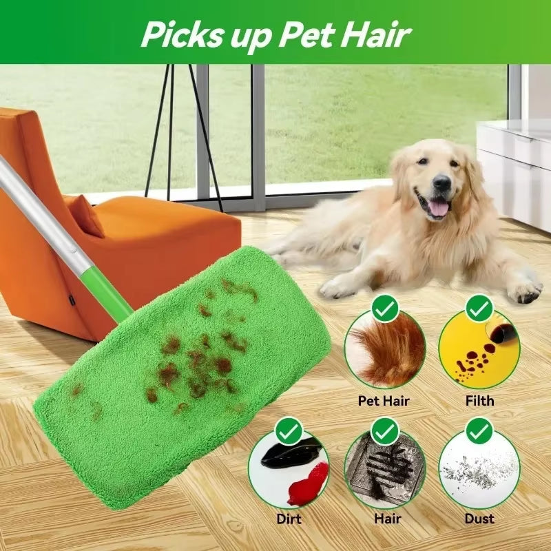 Reusable Microfiber Mop Pads: Wet & Dry Cleaning Cloths for Sweeper