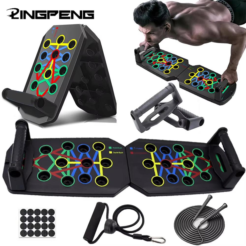 Portable Multifunctional Push-Up Board Set: Foldable Fitness Equipment for Full-Body Strength Training