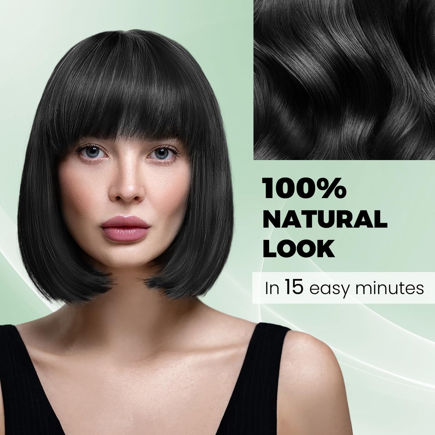 Argan Herbal Black Hair Dye Shampoo – 3-in-1 Color, Cleanse & Condition – Full Gray Coverage for Men & Women (16.9 Fl Oz)