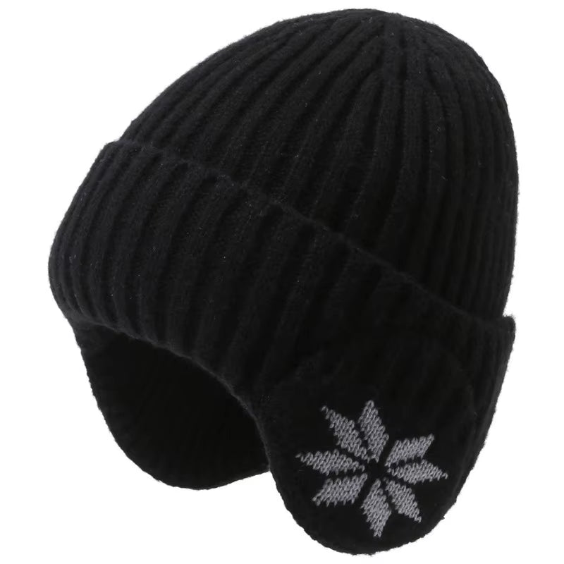 Warm Knitted Woolen Hat for Men and Women: Winter Ear Protection with Velvet Lining Beanie