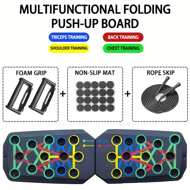 Portable Multifunctional Push-Up Board Set: Foldable Fitness Equipment for Full-Body Strength Training