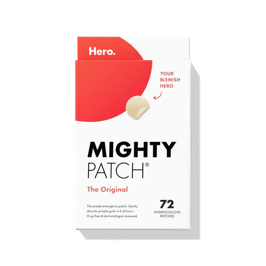 Mighty Patch™ Original Acne Pimple Patch by Hero Cosmetics – Hydrocolloid Acne & Pimple Patches for Fast Zit & Whitehead Healing, Nighttime Face Stickers, 72 Count