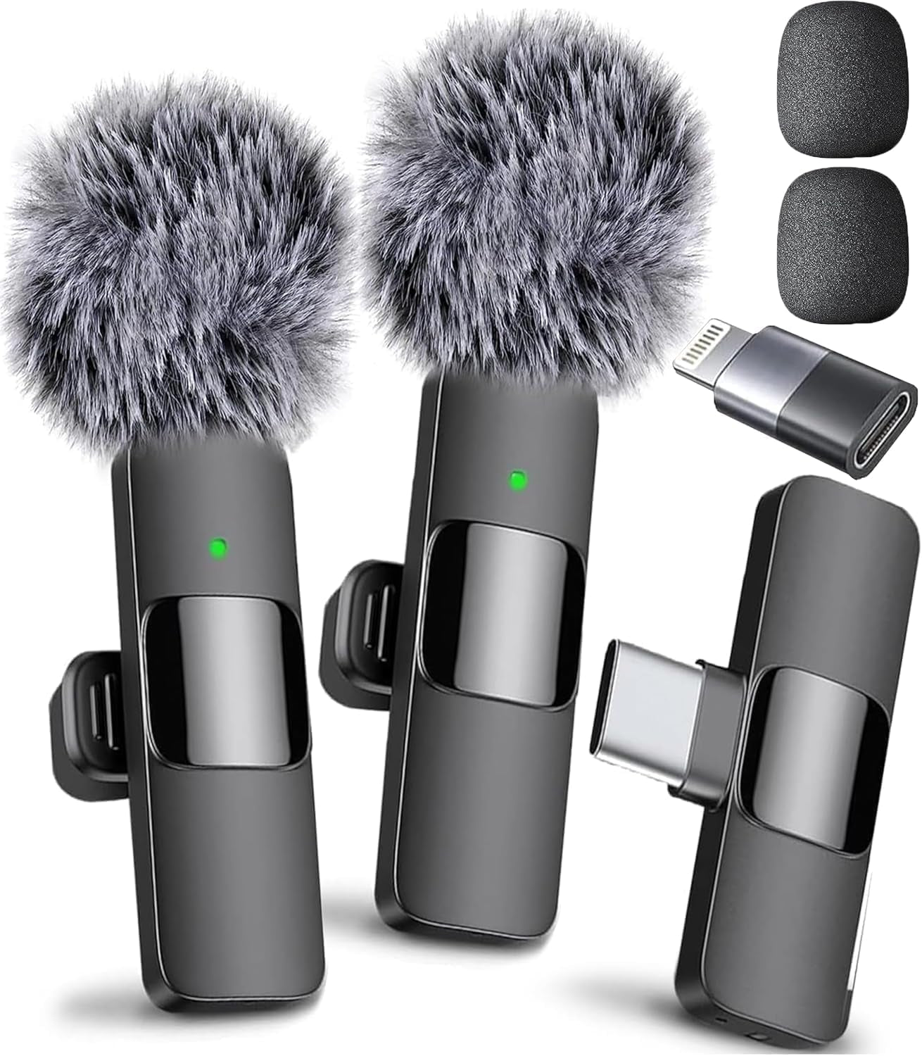 Mini Mic Pro Wireless Lavalier Microphone (Latest Model) – 2 Pack Clip-On Mic for iPhone, iPad & Android, USB-C & Lightning Compatible, Crystal Clear Audio for Video Recording, Podcasting & Content Creators